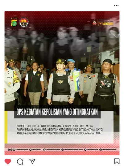 Post about intensified police operations