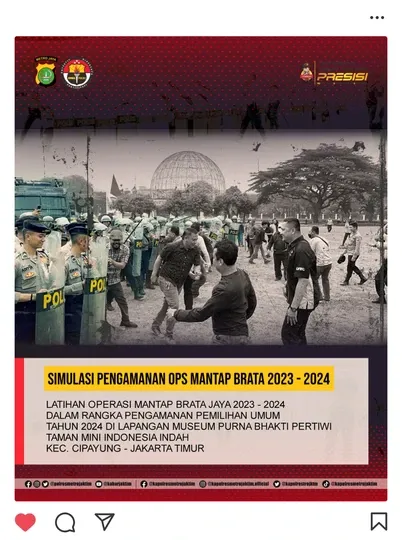 Post about the Ops Mantap Brata security drill